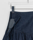 Belmi Ribbon String Denim Midi Skirt