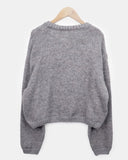 Hian Crop Round Knit Cardigan
