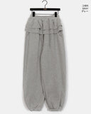 [Brushed Lining] Chels Frill Tiered Layered Jogger Training Pants