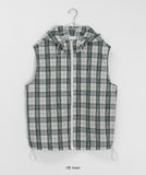 [unisex] Naboli Summer Check Hood Zip-up Vest