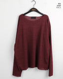 Lopeun boat neck net loose fit long sleeve knit