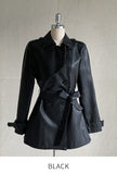Suitman Double Trench Half Leather Jacket (Belt Set)