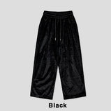 Melts velvet pintuck wide banding pants
