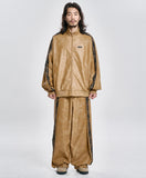 [SET] Vegan Leather Oversized Raglan Track SET
