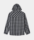 DOODLE HEART CHECK HOOD SHIRTS