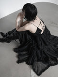 Cherian Chiffon Unbalance Tiered Skirt