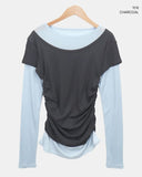 Tenro Short Sleeve Color Matching Round T-Shirt