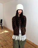 Vda Dot Color Matching Knit Cardigan