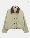 Jamin button color matching crop jacket