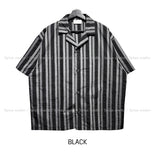 eddieroll pleated striped half shirt