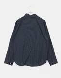 Big check collar overfit long-sleeved shirt
