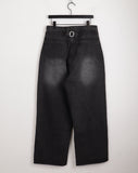 [MADE] Volkin Back Point Vizo Washing Long Wide Dark Denim Pants