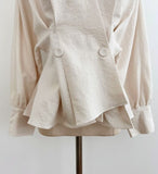 Annie V-neck Collar Double Wrap Jacket Blouse