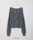 Rotem Hairy Mix Color Knit Cardigan