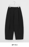 [Unisex] Delfer Pintuck Banding Cotton Balloon Wide Pants