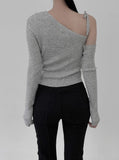 Aden One Shoulder Slit Knit