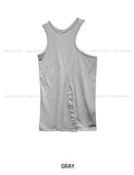 Pin Stripe Unbalance Button Sleeveless