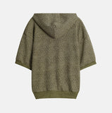 Diya Crochet Crop Short Sleeve Hooded Top