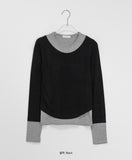 Lou color matching layered long sleeve tee