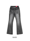 Pale brush bootcut denim pants