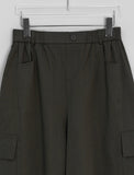 Frankie Curved Cotton Cargo Banding Balloon Wide Pants
