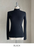 Polaine Pearl Half Neck Ribbed Knit