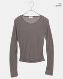 Leli See-Through Round Neck Long Sleeve T-Shirt