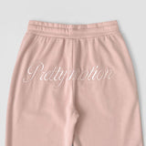 Back Embroidery Point Semi Bootcut Banding Pants