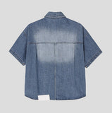 Cray Crop Short Sleeve Denim Shirt