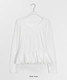 Kueni shirring layered long sleeve tee