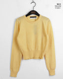 Limon Ramswool Round Cropped Long Sleeve Knit
