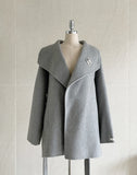 [Wool85%] Labelli Shawl Collar Wool Cashmere Handmade Half Coat