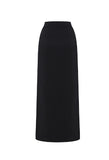 [mnem] deep slit buckle long skirt