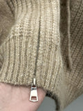 Cable Two-Way Knit Hood Zip-Up