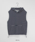 [unisex] Foremt Stripe Over Hood Vest