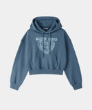 (W) DOODLE HEART CROP HOODIE