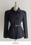 Lumi Belt Collar Puff Short Padded Jacket