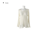 PT Diagonal Net One Shoulder Lip Neck Mesh Long Knit
