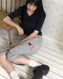 Tiken Stars and Stripes Print Banding Bermuda Pants