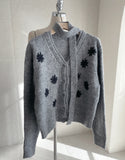 [Tie Set] Ripelle Daisy V-Neck Knit Cardigan