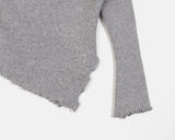 Neon Rose Corsage Wave Off-shoulder Knit