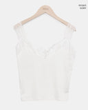 Untell Lace Button Half-Open Sleeveless