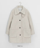 Hoban Quilted Boucle Wool High-Neck Half Coat