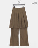 Pippi Pleated Bootcut Back Banding Skirt Long Pants