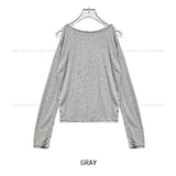 Eto Summer See-through Shoulder Slit Knit