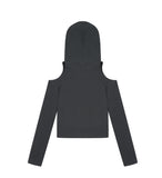 [mnem] ring cutout hoodie