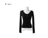 Riser Hoodie Button Long Sleeve T-Shirt