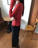 Amu See-through Ribbed Long Sleeve Cardigan