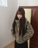 Elu Fluffy Button Jacket