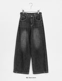 Keshu Summer Washing Denim Wide Pants